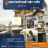 Cho thuê nhà Mặt Tiền Thạch Lam 100m2, 3LẦU,  35Triệu,ĐỐI DIỆN trường TH